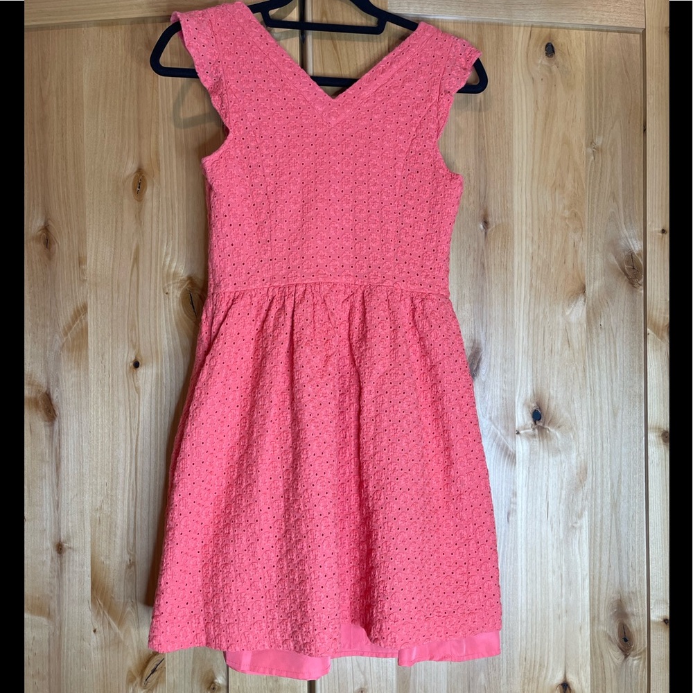 Kensie Coral Eyelet Sundress